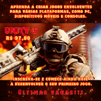 Imagem do curso Unity 5 - Aprenda a Criar Jogos - Curso/Vídeo Aula passo a passo