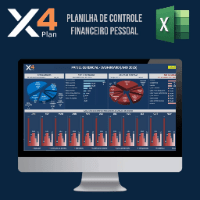 Imagem do produto X4Plan - Planilha Controle Financeiro Pessoal com Dashboard Automático. Planilha de Gastos Mensais Finanças Pessoais + Manual Planilha Profissional