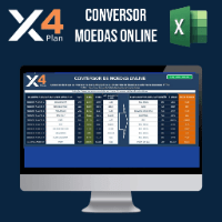 Imagem do produto X4Plan Planilha de Cotação e Conversão de Moedas Mundiais Online - Planilha de Câmbio com Atualização Automática