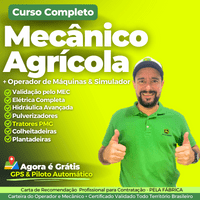 Imagem do curso Curso Completo Mecânico Agrícola + Operador Agrícola (Video Aulas + Ebook)