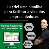 Imagem do produto PLANILHA AUTOMATICA CMV, MARKUP E FICHA TÉCNICA