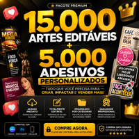 Imagem do produto 15.000 Artes Editáveis + 5.000 Adesivos | Pronto Para Vender + Acesso Imediato