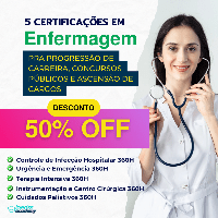 Imagem do curso Combo 5 Certificações Estratégicas para Enfermagem [1.800 horas de certificação para progressão de carreira, pontuação em concursos e muito mais].