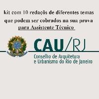 Imagem do produto kit com 10 redações de temas diferentes que podem ser cobrados na prova do concurso para assistente técnico do conselho de arquitetura e urbanismo do Rio de Janeiro