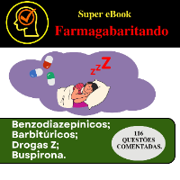 Imagem do produto eBook sobre Benzodiazepínicos, Barbitúricos e Drogas Z para concursos com 116 questões comentadas.