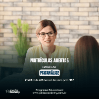 Imagem do curso Curso EAD de Formação Continuada em PSICANÁLISE CLÍNICA - Certificado válido de 1.400 horas liberado pelo MEC +  Registro de Habilidade para Atuação na área