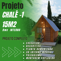 Imagem do produto Projeto completo para construir - CHALÉ-1  com 15m2
