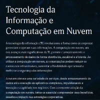 Imagem do produto TECNOLOGIA DA INFORMAÇÃO E COMPUTAÇÃO EM NUVEM