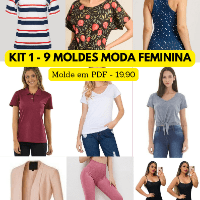 Imagem do produto Kit 1 - 9 Moldes Moda Feminina