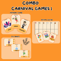 Imagem do produto Carnival Literacy Game  - Jogos de Carnaval - Alfabetização Bilíngue - EFK