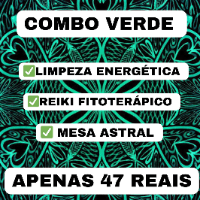 Imagem do produto COMBO VERDE 3 EM 1 - LIMPEZA ENERGÉTICA  / REIKI FITOTERÁPICO / MESA ASTRAL