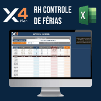 Imagem do produto X4Plan - Planilha de Controle de Férias Planilha de RH Automática Excel para Gestão de Saldo de Férias. Recursos Humanos