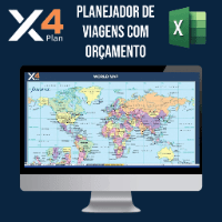 Imagem do produto X4Plan - Planilha Planejamento Financeiro de Viagens + Orçameto + Cotações e Conversão Online de Moedas + Controle de Viagens