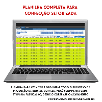 Imagem do produto Planilha Completa para Confecção Setorizada