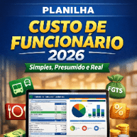 Imagem do produto Planilha Custo de Funcionário 2026 (Simples, Presumido e Real)