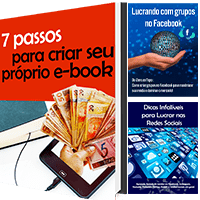 Imagem do curso 7 Passos para Criar seu Próprio E-book; "Dicas Infalíveis para Lucrar nas Redes Sociais"; "Lucrando com Grupos no Facebook"