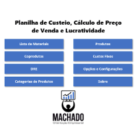 Imagem do produto Planilha Cálculo do Preço de Venda, Custeio e Lucratividade