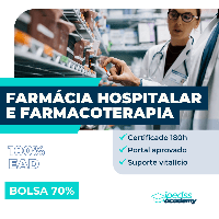 Imagem do curso Curso EAD - FARMÁCIA HOSPITALAR E FARMACOTERAPIA - Certificado 180  horas Liberado pelo MEC