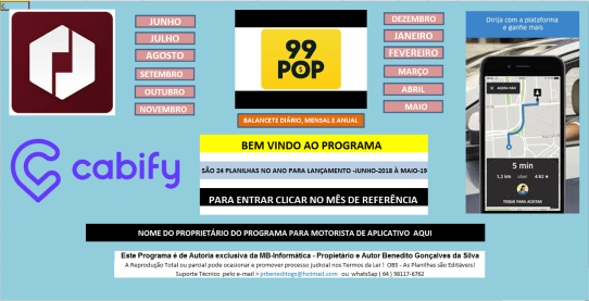 Imagem do produto Programa Excel Para Motoristas De Aplicativos Uber E Outros