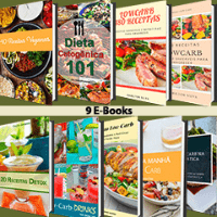 Imagem do produto 180 Receitas Low Carb; 40 Receitas Veganas; Dieta Cetogênica; 100 Receitas Low carb + 5 e-books bônus