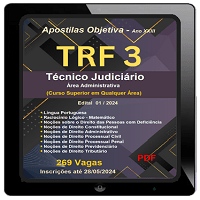 Imagem do curso Apostila PDF) TRF 3 - Técnico Judiciário - Área Administrativa - 2024