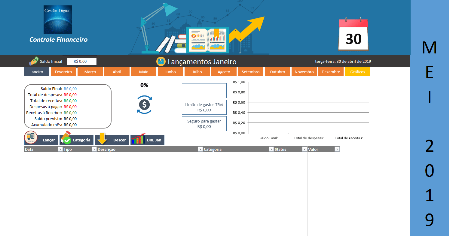 Imagem do curso Planilha Controle Financeiro MEI
