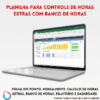 Imagem do produto Planilha para controle de horas extras com banco de horas
