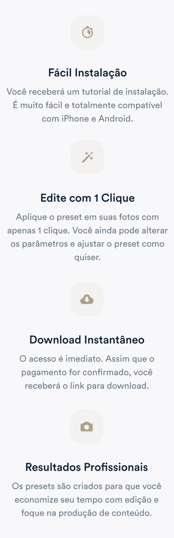 Banner lateral do produto. Segue a descrição do conteúdo: Maria Júlia Trindade, mais conhecida como Maju, é uma influenciadora digital. Em 2016 teve um livro publicado, stylist formada em 2021 pelo IED, modelo, fotógrafa e dona de um Podcast. Atualmente faz parte de uma produtora de audiovisual como Diretora Criativa. Considerada um dos maiores fenômenos da internet brasileira somando mais de 12 milhões de seguidores.

Contém 6 presets profissionais para o Lightroom. Você pode utilizá-los em iPhone, Android ou computadores.