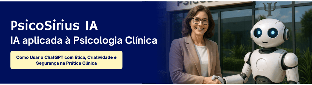 Banner superior do produto. Segue a descrição do conteúdo: O PsicoIA é um curso completo que ensina psicólogos(as) a usarem a Inteligência Artificial de forma ética, estratégica e prática no contexto clínico. Você vai aprender desde os fundamentos, passando pela criação de prompts personalizados, até o planejamento de sessões e supervisão com o apoio do ChatGPT.

Plano Pro:
Acesso vitalício ao curso completo, com:

9 módulos com aulas teóricas e práticas sobre o uso da IA na clínica;
Modelos prontos de prompts para copiar e adaptar;
Simulações de conversas entre psicólogo e IA para treinar;
Checklist de ética baseado nas diretrizes do CFP;
Mini-desafios práticos para desenvolver suas habilidades;
5 metáforas terapêuticas prontas para usar;
6 roteiros de triagem conversacional: depressão/suicídio, fobia social, estresse, baixa autoestima, ansiedade generalizada e procrastinação;
Checklist de segurança digital + guia rápido de boas práticas;
Glossário com os principais termos sobre IA e Psicologia.

Extras:
30 Modelos de Persona Clínica
30 Modelos prontos de prompts para o psicólogo copiar e adaptar.
30 Simulações de conversas: exemplos de diálogos entre o psicólogo e o ChatGPT para treinar.
30 Mini-desafios práticos para o aluno praticar a criação de prompts
30 Roteiros de Sessão
30 Metáforas Terapêuticas

Previsão de Atualizações:
Divulgação do Trabalho e Captação de Pacientes com Apoio da IA
Desenvolvimento Pessoal do Psicólogo com IA (Autoconhecimento, Autocuidado e Gestão Emocional / Reflexões e Suporte para Tomada de Decisões / Desenvolvimento de Habilidades de Comunicação / Reflexões pós sessão / Planejamento, estudo, desenvolvimento de criatividade) 

Bônus exclusivos plano Pro:
Prompt para criação de metáforas terapêuticas
Prompt mestre para análise e sugestões de intervenção clínica
Prompt mestre para criação de formulário conversacional de triagem
Template de Registro de Sessão com IA
Mini E-book de Inspiração Clínica com IA
Feedback Automático Simulado

Acesso às aulas gravadas + PDFs.
Acesso às aulas extras ao vivo.
Atualizações gratuitas.

Aulas ao vivo:
Julho: “IA como Espelho: Explorando sua Jornada Pessoal e Profissional”
Setembro: “Oficina de Histórias Terapêuticas e Roteiros Inspiracionais”
Novembro: “Kits Terapêuticos com IA: Criando Recursos para o Fim de Ano”