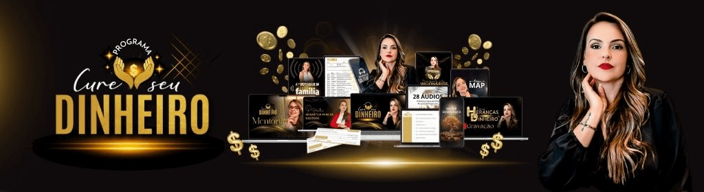 Banner superior do produto. Segue a descrição do conteúdo: TRANSFORME TODA ESCASSEZ ANCESTRAL EM ABUNDÂNCIA DEFINITIVA, E CONQUISTE SUA INDEPENDÊNCIA FINANCEIRA MUITO ANTES QUE IMAGINA.

Essa é a sua chance de identificar heranças ancestrais que te impedem de prosperar e curar pra sempre a sua relação com o dinheiro.
