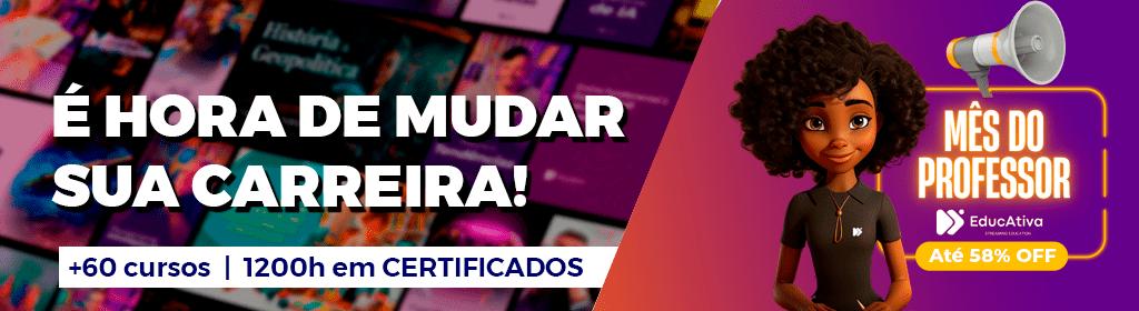 Banner superior do produto. Segue a descrição do conteúdo: Uma plataforma desenvolvida exclusivamente para profissionais da educação!

+ de 60 cursos disponíveis, com os temas mais relevantes, voltados para um profissional 
e um escola que querem se destacar no mercado:

- Metodologias Ativas
- Gamificação
- Inteligência Artificial
- Aspectos Socioemocionais
- Tecnologia&Inovação
- Inclusão
- Ensino Bilíngue
- Gestão Educacional

Tudo isso com certificados reconhecidos pelo MEC

O que você vai encontrar dentro da Educativa?
A Educativa reúne TODOS os cursos que você precisa para se destacar na sua carreira como professor:

• Didática e Engajamento – Métodos práticos para tornar suas aulas mais envolventes e eficazes.
• Gestão de Sala de Aula – Técnicas para manter a disciplina e melhorar o relacionamento com os alunos.
• Tecnologia na Educação – Como usar ferramentas como o Canva, Google Classroom e IA na Educação para dinamizar suas aulas.
• Neurociência Aplicada à Educação – Aprenda como o cérebro dos alunos funciona e melhore a retenção do aprendizado.
• Formação Pedagógica Avançada – Estratégias para educadores que querem crescer e ganhar reconhecimento.
Tudo isso no seu ritmo, com aulas online e certificação!

Garantia Incondicional de 7 Dias!

• Você não corre nenhum risco! Experimente a Educativa por 7 dias e, se achar que não é para você, basta enviar um e-mail e devolvemos seu dinheiro sem burocracia!
• Ou seja, a única maneira de perder essa oportunidade é não aproveitando!


Garanta sua vaga e transforme sua vida na educação!