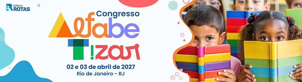 Product top banner. Content description: O Congresso Alfabetizar chega ao Rio de Janeiro nos dias 02 e 03 de abril de 2027 com um propósito claro: fortalecer práticas pedagógicas que realmente fazem a diferença no processo de alfabetização. Com o tema Caminhos para uma Alfabetização com Intencionalidade e Evidências, o evento propõe uma imersão formativa voltada a professores da Educação Infantil (Pré-escola) e dos anos iniciais do Ensino Fundamental.

A alfabetização é uma das etapas mais decisivas da trajetória escolar. É nesse momento que se abrem as portas da leitura, da escrita e do pensamento crítico. Por isso, este congresso foi cuidadosamente estruturado para promover reflexões profundas e práticas avançadas sobre letramento, fluência leitora, desenvolvimento da linguagem e avaliação formativa.

Durante dois dias, você terá acesso a especialistas renomados que irão discutir os processos cognitivos e linguísticos envolvidos na aprendizagem, estratégias eficazes para o desenvolvimento da leitura, intervenções pedagógicas baseadas em evidências e a importância da literatura na formação de leitores. Além disso, o evento amplia o olhar para a Pré-escola, valorizando o repertório linguístico, as interações e as múltiplas linguagens como base essencial para a alfabetização.

Mais do que conteúdos, o congresso propõe conexões: entre teoria e prática, entre Educação Infantil e Ensino Fundamental, entre evidências científicas e a dimensão humana da aprendizagem. Aqui, alfabetizar é entendido como um ato intencional, sensível e comprometido com a formação de sujeitos críticos e participantes da cultura escrita.

Se você acredita que ensinar a ler e escrever é também formar leitores do mundo, este congresso é para você.

Venha percorrer novas rotas para a aprendizagem e transformar sua prática pedagógica com conhecimento, inspiração e propósito.