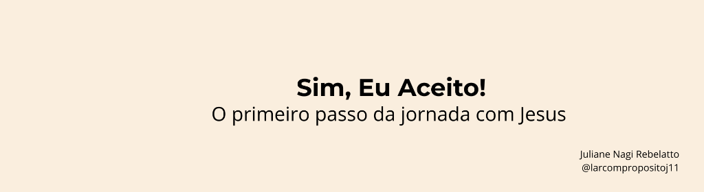 Banner superior do produto. Segue a descrição do conteúdo: Sim, Eu Aceito!
O primeiro passo da jornada com Jesus

Um convite para dar o primeiro passo em aliança com Jesus.

Este e-book foi criado para mulheres que sentem, no coração, que existe algo a mais —
mas que já não querem mais buscar em coisas, pessoas
ou em si mesmas aquilo que só Deus pode preencher.

Talvez você já creia.
Talvez ainda esteja tentando entender esse desejo sincero
de viver algo mais profundo e verdadeiro com Deus.

Sim, Eu Aceito! não é sobre religião.
É sobre aliança.

É sobre permitir que Jesus ocupe o centro
e conduza sua vida de dentro para fora.

Aqui, você será acompanhada com leveza e clareza
nesse início de jornada, aprendendo a:

 Compreender o que é viver uma aliança real com Jesus
 Realinhar o coração e a identidade a partir de Deus
 Fortalecer sua caminhada com Ele no dia a dia

Você recebe:

 E-book Sim, Eu Aceito!
4 bônus devocionais exclusivos

Ferramentas simples e práticas
para sustentar sua decisão
e ajudar você a viver essa aliança
mesmo em meio à rotina.

Um passo simples.
Uma decisão eterna.

Acesso imediato após a compra.