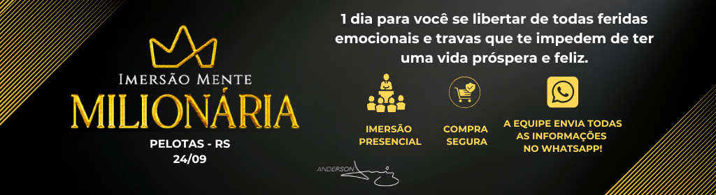 Banner superior do produto. Segue a descrição do conteúdo: Mente Milionária 
Imersão presencial com o Maior mentor de vidas e negócios do Brasil