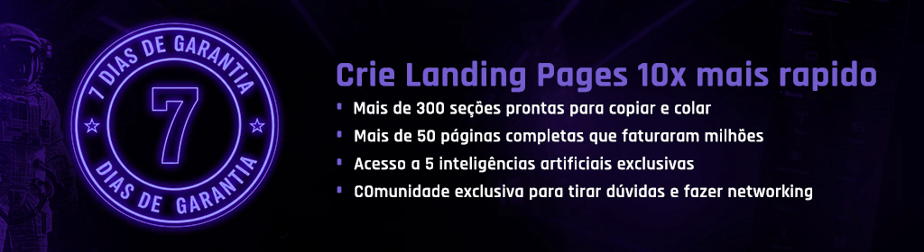 Banner superior do produto. Segue a descrição do conteúdo: Acesso anual Landing Maker
Templates para Elementor estilo copia e cola para landing pages de alta conversão.
O Landing Maker surgiu após vários anos sofrendo para criar landing pages abrindo seção por seção. Ele veio como um facilitador para criadores que pretendem ganhar mais dinheiro para fazer landing page!

Como funciona o Landing Maker?
Basta copiar o código no card desejado e colar no seu Elementor. Simples assim.


• 12 MESES de acesso com todas as atualizações do período
• Acesso a todos os modelos de páginas
• Acesso a mais de 300 seções
• Acesso a mais de 50 códigos
• Desconto exclusivo em cursos de design gráfico e webdesign
• Bônus exclusivos