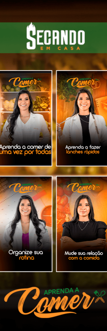 Banner lateral do produto. Segue a descrição do conteúdo: Neste curso eu vou te ensinar a comer de uma vez por todas e sem precisar de dietas para emagrecer de forma saudável.