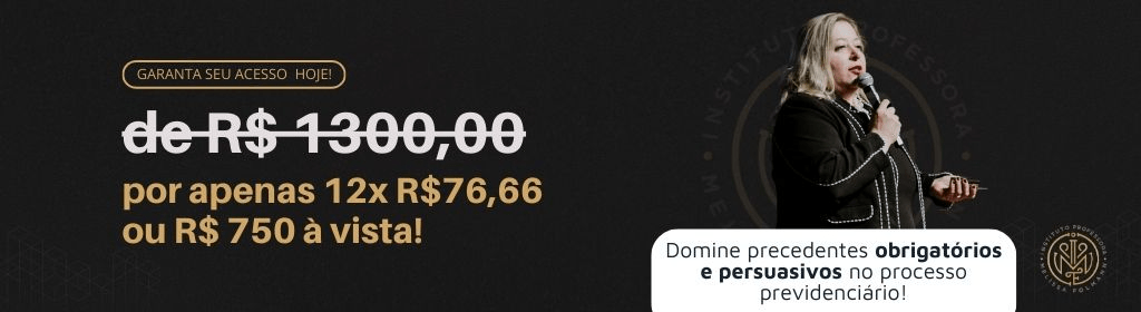 Banner superior do produto. Segue a descrição do conteúdo: Curso On-line com aulas ao vivo
Data das aulas: 15, 16 e 17 de setembro de 2025
Ao vivo pelo Zoom
Professora: Melissa Folmann
Carga horária: 10 horas

Ementa do curso:

a 1.Conceito de precedente x jurisprudência;
2. Conceitos imprescindíveis: ratio decidendi, obter dicta, distinguishing, overruling; 
coisa julgada; trânsito em julgado; 
3. Precedentes obrigatórios, normativos e vinculante no processo previdenciário. 
Precedentes persuasivos;
4. Precedentes impeditivos ou permissivos no processo previdenciário;
5. Usando o processo administrativo como alicerce para aplicação ou não de 
precedentes;
6. A importância de conhecer a exposição de motivo das normas e sua correlação para 
afastar ou aproximar a aplicação de precedentes;
7. Identificando a relação entre o seu caso concreto e o precedente: técnicas de 
apuração.