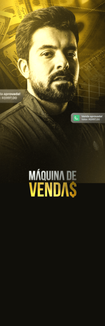 Banner lateral do produto. Segue a descrição do conteúdo: Descubra o Método Completo para escalar seu negócio através das vendas, em 3 dia inteiros de imersão presencial 
03 DIAS PRESENCIAIS COM DIONNY VARGAS E ANDERSON LUÍZ

14, 15 e 16 de NOVEMBRO | Chapecó / SC
Aprenda a criar um sistema de vendas que não apenas prevê resultados, mas também se expande gerando uma demanda infinita para seu time comercial!

Imersão presencial 

Conheça o passo a passo que você está prestes a destravar com a IMERSÃO MÁQUINA DE VENDAS:

1 - GESTÃO ESTRATÉGICA E EXPANSÃO DE NEGÓCIO
Como gerenciar profissionais de gerações diferentes, como atrair e recrutar os melhores para o seu time e como avaliar a TRÍADE DA GESTÃO COMERCIAL: Satisfação do cliente, clima interno e rentabilidade

2 - GERENCIAMENTO DA FORÇA DE VENDAS
Dedicaremos à orientá-lo quanto à construção do seu funil de vendas. Isso inclui desde a estratégia de aquisição de clientes até o fechamento de vendas, com implementação de novos canais de aquisição e novas estratégias de aumento de faturamento

3 - PROCESSOS INTERNOS
Estratégias para alcançar mais clientes dentro do perfil ideal para sua empresa usando ferramentas de marketing digital gerando demanda qualificada e receita previsível

4- GROWTH MARKETING