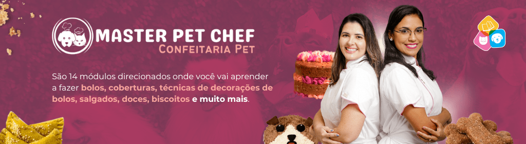 Banner superior do produto. Segue a descrição do conteúdo: Transforme sua Paixão por Pets em um Negócio Lucrativo com o Master Pet Chef! ??

Você ama pets e sonha em transformar essa paixão em um negócio rentável? O curso Master Pet Chef é a solução perfeita para você! Com conteúdo reformulado e acessível, este curso oferece tudo o que você precisa para se destacar na confeitaria pet.

O Que Você Vai Aprender?
- Receitas Exclusivas
Uma variedade de receitas, desde técnicas básicas até avançadas, para criar petiscos saudáveis e irresistíveis.

-Precificação Inteligente
Aprenda a definir preços justos e lucrativos para garantir a sustentabilidade do seu negócio.

-Parcerias Estratégicas
Descubra como formar parcerias que impulsionam seu crescimento e aumentam sua visibilidade no mercado pet.

-Fotos que Vendem
Dicas e técnicas para tirar fotos que destacam a qualidade dos seus produtos e atraem clientes.

Por Que Escolher o Master Pet Chef?

-Curso Reformulado e Acessível
Tornamos o curso mais acessível, mantendo a riqueza de conteúdos essenciais para o sucesso do seu negócio.

-Conteúdo Rico e Prático
Receitas detalhadas, estratégias de marketing e dicas de negócios, tudo em um único curso.

Suporte Contínuo
- Nosso suporte via plataforma diário.