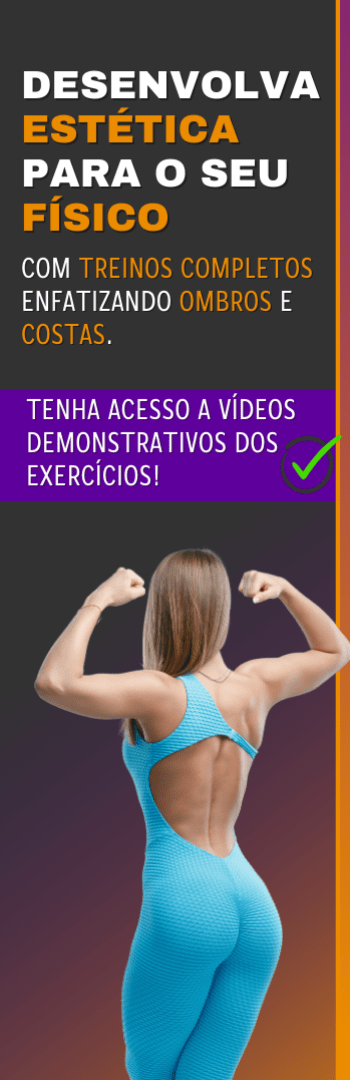 Banner lateral do produto. Segue a descrição do conteúdo: Muito prazer, me chamo Matheus Gouveia! 
Diariamente ajudo mulheres a transformar o seu físico e ter um estilo de vida melhor.Você pode ser a próxima! 

A planilha consiste em um planejamento de treino por 2 meses, com total foco na sua silhueta. Seu físico nunca mais será o mesmo. Irei resgatar sua auto estima com a minha metodologia de treino, tal qual já foi testada e aprovada por diversas alunas. Agora é a sua vez! 

Treinarei outros músculos? Sim, você treinará semanalmente, tudo bem dividido e organizado para você, no entanto, daremos uma atenção maior no desenho do seus ombros e suas costas!

Sou iniciante, essa planilha é para mim? Não, infelizmente não, pois se trata de treinos avançados.

Consigo treinar em casa? Também não, a planilha é aplicada apenas para pessoas que treinam em academias.

Há vídeos demonstrativos dos exercícios? Sim! Além disso, o material conta com vídeos explicativos dos métodos treinos, ex: drop set, bi set, etc.

Chegou a hora de rasgar as fichas de treino genéricas das academias, concorda? 
Vamos ser fora da curva!!

Caso não se agrade, você será reembolsada em até 7 dias.