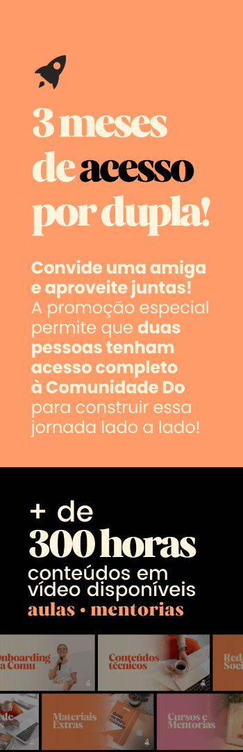 Banner lateral do produto. Segue a descrição do conteúdo: A Comunidade Do trará todo o suporte para te ajudar a crescer e se desenvolver na carreira como nutricionista, com ferramentas e técnicas para quem quer aprender a divulgar e valorizar o seu trabalho, além de muito conteúdo teórico sobre nutrição 100% voltado para prática clínica.