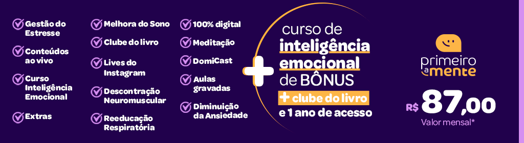 Banner superior do produto. Segue a descrição do conteúdo: Nossa comunidade é composta por pessoas apaixonadas por crescer pessoalmente e por ajudar os outros a fazerem o mesmo. Aqui, você encontrará uma variedade de tópicos relacionados à comunicação efetiva, seja na vida pessoal ou profissional. Discutimos técnicas de expressão clara, ouvir ativamente, resolução de conflitos e construção de relacionamentos saudáveis.

Além disso, damos um destaque especial ao autoconhecimento, reconhecendo que entender nossas emoções, motivações e padrões de pensamento é essencial para o crescimento pessoal. Compartilhamos práticas e ferramentas para explorar nossa própria mente, descobrir nossas paixões e propósito, e encontrar equilíbrio e bem-estar emocional.

A inteligência emocional é outra área que valorizamos profundamente. Acreditamos que o autocontrole, a empatia e a habilidade de lidar com as emoções de maneira saudável são essenciais para enfrentar os desafios da vida. Na comunidade Primeiro a Mente, você encontrará recursos e discussões sobre como cultivar e fortalecer sua inteligência emocional, promovendo relacionamentos mais harmoniosos e uma maior autenticidade consigo mesmo.

Estamos animados para recebê-lo de braços abertos!