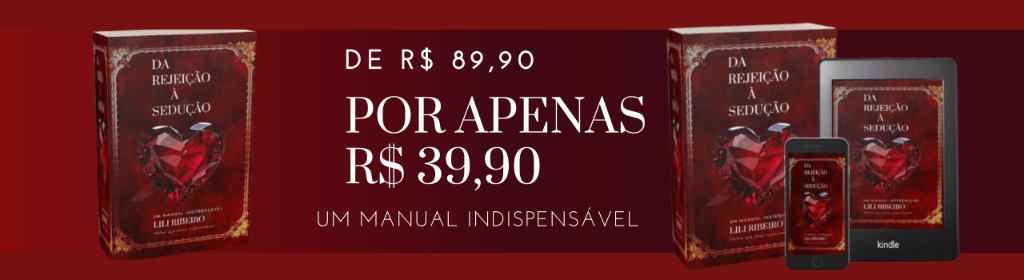 Banner superior do produto. Segue a descrição do conteúdo: Quem nunca se sentiu rejeitado? "Em, Da Rejeição à Sedução" , você vai encontrar o caminho para transformar o seu jeito de se relacionar, só quem já passou por uma situação onde já se sentiu rejeitado (a), conhece de perto o peso da rejeição e da inadequação. Com uma narrativa honesta e inspiradora, esse livro compartilha um manual para enfrentar as dificuldades e adversidades emocionais, para se transformar em alguém mais valorizado, aprendendo o que realmente importa para se tornar um mestre na arte da sedução nos relacionamentos.

Descubra as estratégias cruciais para usar ao longo de sua jornada, desde entender suas próprias inseguranças até dominar as habilidades de comunicação e autoconfiança. Este livro não é apenas um guia prático para aqueles que buscam melhorar seus relacionamentos amorosos, mas também uma fonte de esperança para todos que já se sentiram excluídos ou não amados.

Com insights reveladores e estratégias eficazes, "Da Rejeição à Sedução" oferece uma abordagem única e transformadora para alcançar o amor e elevar a sua autoestima. Prepare-se para embarcar em uma viagem que vai te levar a uma revelação do que realmente é necessário para atrair, ou continuar atraindo alguém.

Este livro digital em formato PDF, com 116 páginas, oferece uma abordagem aprofundada sobre as dinâmicas essenciais para cultivar e sustentar o interesse em um relacionamento ao longo do tempo. Através de estratégias comprovadas, o conteúdo explora os aspectos psicológicos e comportamentais que ajudam a fortalecer a conexão emocional, manter o romance e superar os desafios cotidianos. Ideal para quem busca melhorar a qualidade de seus relacionamentos e garantir um vínculo saudável, este material fornece ferramentas práticas e insights para manter a chama acesa e construir uma parceria duradoura.