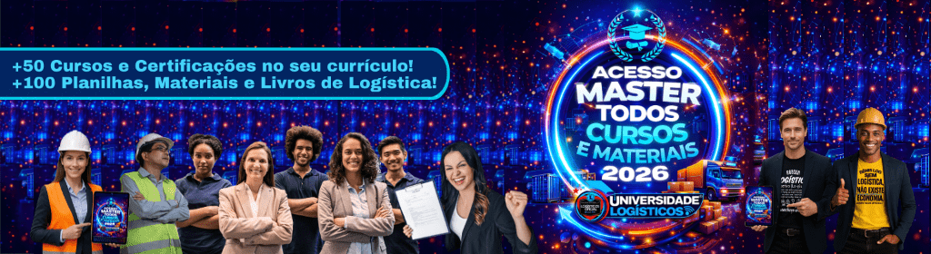 Banner superior do produto. Segue a descrição do conteúdo: Transforme sua carreira na logística com o ACESSO MASTER COMBO – o pacote mais completo da Logísticos Oficial! Tenha em suas mãos TODOS os nossos cursos e entre para a comunidade VIP, onde você receberá uma mentoria exclusiva para o direcionamento de sua carreira, acesso a materiais, livros, agendamento de vagas e oportunidades de trabalho , além de dicas poderosas para se destacar no mercado. Com mais de 40 cursos e certificações profissionais , esse combo vai transformar seu currículo em um verdadeiro diferencial competitivo. E não para por aí: você também terá acesso a TODOS os novos cursos que lançaremos pelos próximos 2 ANOS ! 
Imagine ter mais de 8.000 horas de conteúdo e mais de 40 certificações para elevar sua carreira ao próximo nível! Não perca a chance de dominar as melhores práticas e técnicas do mercado, se atualizar constantemente e garantir sua posição de destaque na logística.

*CURSOS INCLUSOS NO ACESSO MASTER: 

1. Logística Empresarial: Operação e Estratégia
2. Como Dimensionar Operações Logísticas
3. Excel Básico e Curva ABC para Logísticos
4. Excel Avançado para Logísticos
5. Gestão de Transportes e Movimentação de Cargas
6. Custos Logísticos e Indicadores KPI's
7. Logística Internacional e Comércio Exterior (COMEX)
8. Gestão da Qualidade e Lean 6 Sigma
9. Gestão de Pessoas nas Empresas para Logísticos
10. Liderança em Logística
11. Gestão de Compras e Suprimentos
12. Gestão Estratégica de Estoques para Logísticos
13. Excel VBA para Controle de Estoques
14. Método Kanban Completo
15. WMS Básico para Logística
16. SAP WMS - Módulo MM para Logísticos
17. PPCPM Produção para Logísticos
18. Lean Básico Faixa Branca
19. Gestão de Processos Gerais e Logísticos
20. Formação de Operadores de Empilhadeiras
21. Power BI para Custos Logísticos e Transportes
22. Dashboard Logístico em Excel
23. Logística Reversa Básica para Logísticos
24. Assistente de Logística
25. Cálculos Matemáticos na Gestão de Estoques
26. Roteirização no Excel para Logísticos
27. Implantação de 5S para Logísticos
28. Aprendendo a Calcular Frete de Transportes
29. Formação de Consultores de Logística e SCM
30. Inglês Básico Geral para Logísticos
31. Técnico em Logística Profissional
32. BID de Transportes para Logísticos
33. Auxiliar de Estoques Logísticos
34. Excel Logístico do Básico ao Avançado
35. Inventário de Estoques Logísticos
36. Layout Logístico em Armazéns e Centros de Distribuição usando Excel
37. KPI's em Centros de Distribuição
38. Fluxogramas e Processos com Visio
39. Gestão de Almoxarifado com KPIs e Dashboard no Excel
40. Controles Operacionais Logísticos
41. Formação de Supervisores, Gestores e Líderes em Logística
42. Logística Básica e SCM
43. Técnico Analista Logística Portuária
44. CTE Conhecimento Transporte Eletrônico

Essa é a sua SUPER OPORTUNIDADE para crescer na carreira e se destacar em um mercado cada vez mais competitivo. Garanta agora seu ACESSO MASTER COMBO e transforme sua trajetória profissional!