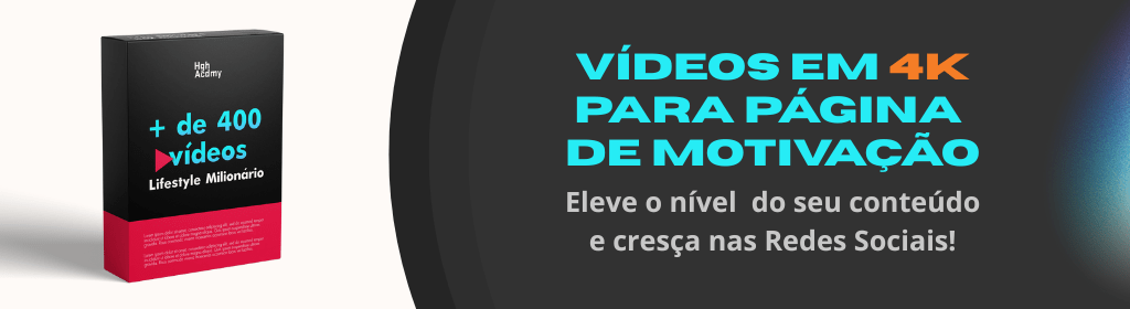 Banner superior do produto. Segue a descrição do conteúdo: Dentro desse pack contém mais de 400 vídeos com qualidade em 4k, para você usar em sua página de motivação e aumentar seu número de seguidores e vendas orgânicas.

Receba o acesso instantâneo via Google Drive logo após a confirmação de compra.