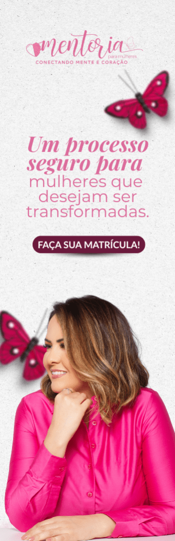 Banner lateral do produto. Segue a descrição do conteúdo: ? Mentoria para Mulheres – Conectando Mente e Coração ??

Mulher, já parou para pensar em quantas vezes você se colocou em segundo plano? Em quantas vezes engoliu o choro, sufocou as emoções e continuou, mesmo sentindo que algo dentro de você clamava por mudança?

Eu sei o peso que é carregar dores não resolvidas. Sei o quanto as feridas do passado podem moldar nossa maneira de viver, de amar e até de nos enxergarmos. Mas também sei que há um caminho para a cura, e ele começa dentro de você.

Foi por isso que criei a Mentoria Conectando Mente e Coração – um espaço seguro, acolhedor e transformador, onde mulheres como você poderão dar o primeiro passo para ressignificar sua história.

?? O que você vai encontrar nessa jornada?
?? Autoconhecimento – Descubra quem você realmente é e liberte-se das amarras do passado.
?? Perdão – Cure mágoas profundas e aprenda a se libertar de pesos que não são seus.
?? Relacionamentos – Entenda padrões que te impedem de viver conexões saudáveis.
?? Perdas e Traumas – Compreenda o impacto das dores que você carrega e transforme sua maneira de lidar com elas.
?? Reconstrução emocional – Aprenda a fortalecer sua autoestima e viver com mais leveza e segurança.

?? Como funciona a mentoria?
? 100% online, para que você possa acessar de qualquer lugar.
? Aulas gravadas, para você assistir no seu ritmo.
? Encontros ao vivo comigo, para aprofundarmos cada aprendizado.
? Uma comunidade de mulheres incríveis, onde você será acolhida e incentivada a crescer.

?? Por que essa mentoria é para você?
Se você sente que está presa em ciclos repetitivos de dor e deseja uma mudança real, essa é sua oportunidade. Você não precisa passar por esse processo sozinha! Juntas, vamos trilhar esse caminho de transformação, com suporte, direcionamento e muito amor.

A vida que você deseja viver começa com uma escolha. Está pronta para dar o primeiro passo? ????