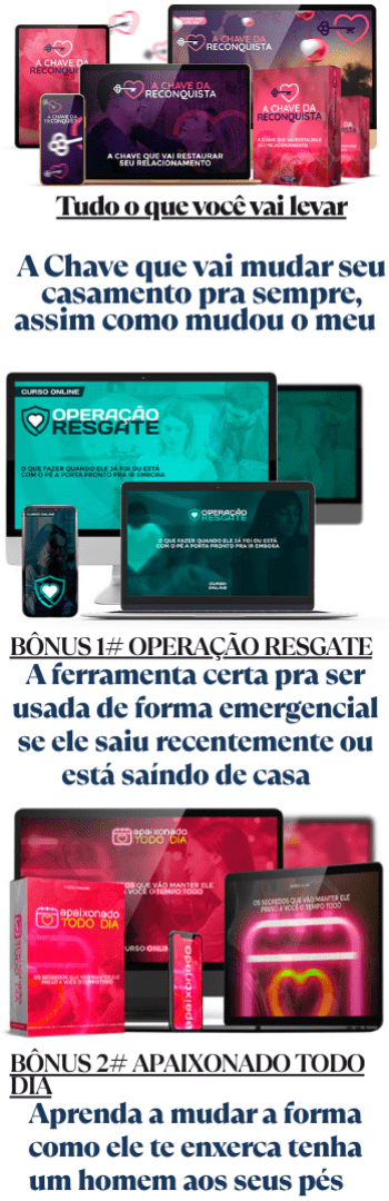 Banner lateral do produto. Segue a descrição do conteúdo: A Chave da Reconquista é um passo a passo que já ajudou a restaurar centenas de relacionamentos. 
Agora você tem a chance de fazer acontecer o mesmo no seu relacionamento. O Site é seguro, e seus dados estarão em sigilo TOTAL E ABSOLUTO, além de uma garantia incondicional de 30 dias.
Aprenda agora os 4 passos que vão mudar sua história e restaurar sua família. Qual é sua decisão?