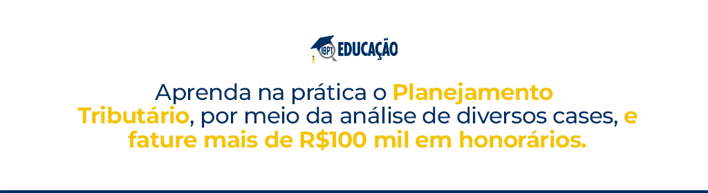 Banner superior do produto. Segue a descrição do conteúdo: Curso promovido pelo IBPT Educação para te ensinar na prática a montar trabalhos de planejamento tributários para seus clientes.

Horário: 15.07.2023 das 09h00 as 19h00

09h Abertura - Letícia Amaral

09h15 às 11h - Amanda Silvy

Tema: Planejamento tributário com uso de benefícios fiscais. Exemplos de benefícios federais e estaduais.

11h00 às 12h30 - Camila de Almeida Untax

Tema: Correções tributárias lucrativas a partir de análise do SPED do clientes

14h00 às 15h30 - Helena Roberto -

Tema: Planejamento Tributário focado em clínicas médicas

15h30 às 17h00 - Mayara Lobo

Tema: Case prático de Planejamento Tributário a partir de reorganização societária

17h00 às 17h30 - intervalo

17h30 às 19h00 -Thuanny Pereira

Tema: Planejamento tributário e precificação: vá além da economia de tributos aumentando a lucratividade da empresa