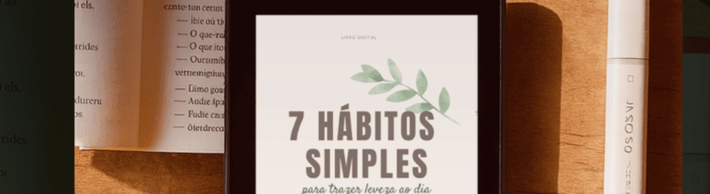 Banner superior do produto. Segue a descrição do conteúdo: Coleção Completa: Recomece com Alma
4 e-books que acolhem, fortalecem e transformam — de dentro pra fora.

Essa coleção foi criada para mulheres que desejam mais do que inspiração: querem leveza no dia a dia, cura emocional e um recomeço com verdade e intenção.

Você vai receber:
7 Hábitos Simples para Trazer Leveza ao Dia
Transforme sua rotina com práticas acessíveis e cheias de significado.

Gestos que Curam
O ponto de partida para reconectar com você mesma e resgatar o autocuidado.

Guia de Afirmações para Recomeçar
Palavras que curam, nutrem a alma e te ajudam a seguir com propósito.

Emoções Feridas – 5 Práticas que Acolhem e Curam
Um acolhimento sincero para as dores que ainda habitam em silêncio.

BÔNUS EXCLUSIVO: 21 Dias de Leveza – A Prática dos 7 Hábitos
Ao adquirir a coleção completa, você receberá também um material prático para aplicar os 7 hábitos de forma simples e transformadora no seu dia a dia.
São 21 dias de leveza, intencionalidade e presença, com orientações diárias para você viver essa mudança de verdade.