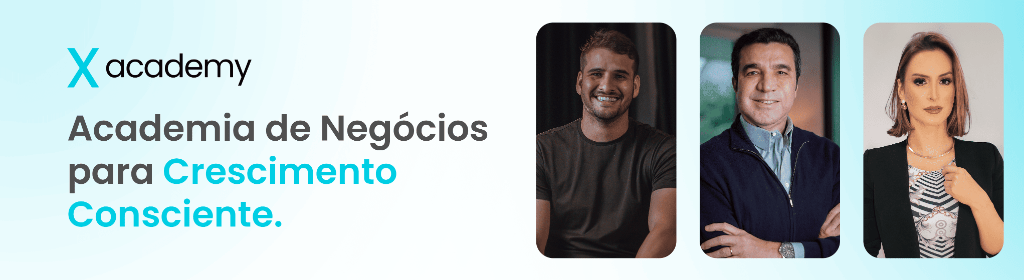 Banner superior do produto. Segue a descrição do conteúdo: A SUA ESCOLA DE NEGÓCIOS PARA CRESCER EM ALTA PERFORMANCE
O caminho mais barato, rápido e seguro para você atingir as metas da sua empresa ainda esse ano!

AULAS AO VIVO TODA SEMANA - 
Mais 200 de horas com conteúdo sobre Técncias de Vendas, Gestão de Vendas, Gestão de Pessoas, Gestão de Processos, Marketing Estratégico e Growth durante 3 semanas

COMUNIDADE
Acesso a Comunidade X Academy com os demais membros para trocas de experiência e networking! 

CUSTOMER SUCCESS
Você terá o acompanahamento de um CS para desenvolver tarefas e atividades passadas em aula, garantindo o seu aproveitamento máximo do programa